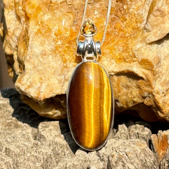 Tiger Eye & Citrine Necklace - Picture 4 of 16